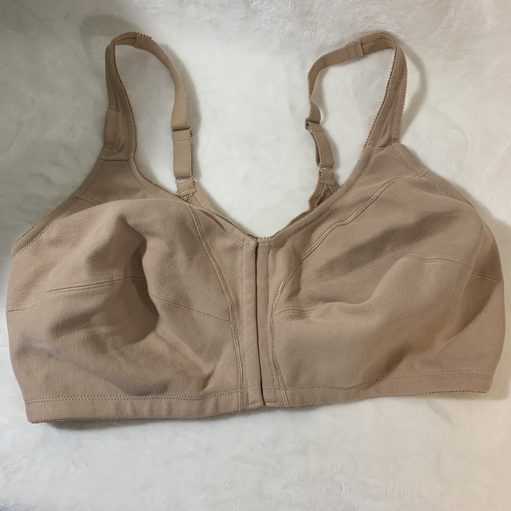 COMFORTCHOICE Women's Size 48DD Front Close Wirefree Bra‎ Nude NWOT RN88842
